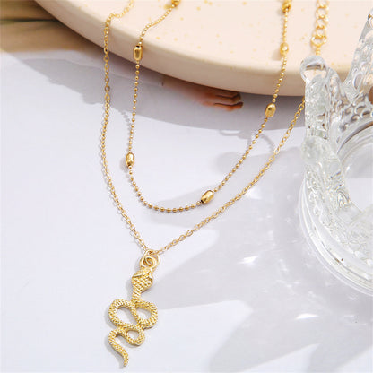 18K Gold-Plated Station Anklet and Snake Charm Anklet, jewelry gift sets for women, botanical inspired, lifestyle look