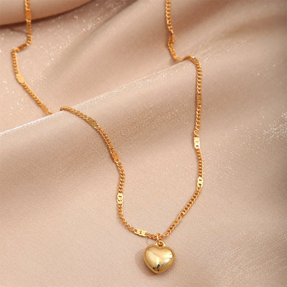 18K Gold-Plated Heart Pendant Necklace, gold pendant necklace for women, everyday style, styled look