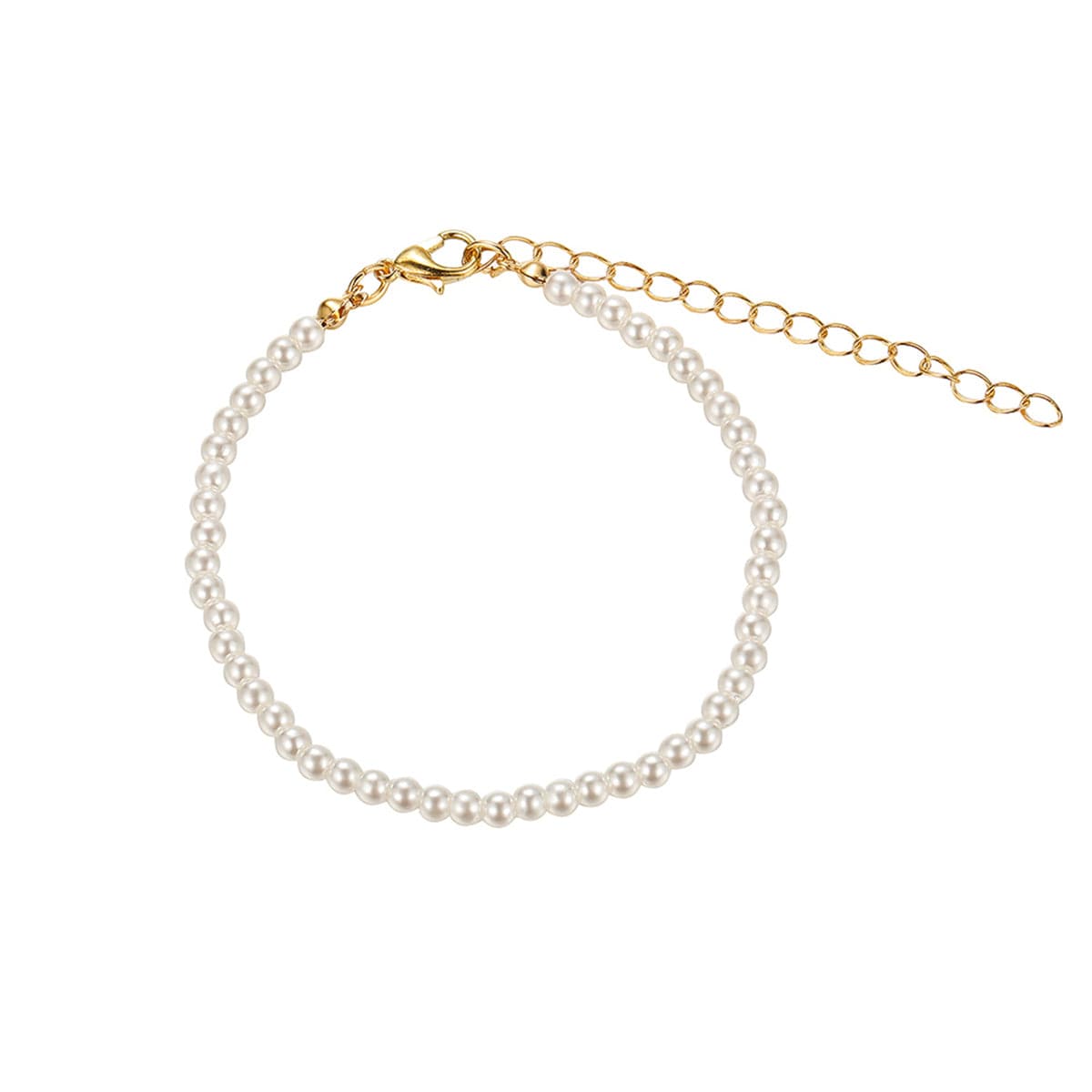Pearl & 18K Gold-Plated Beaded Anklet