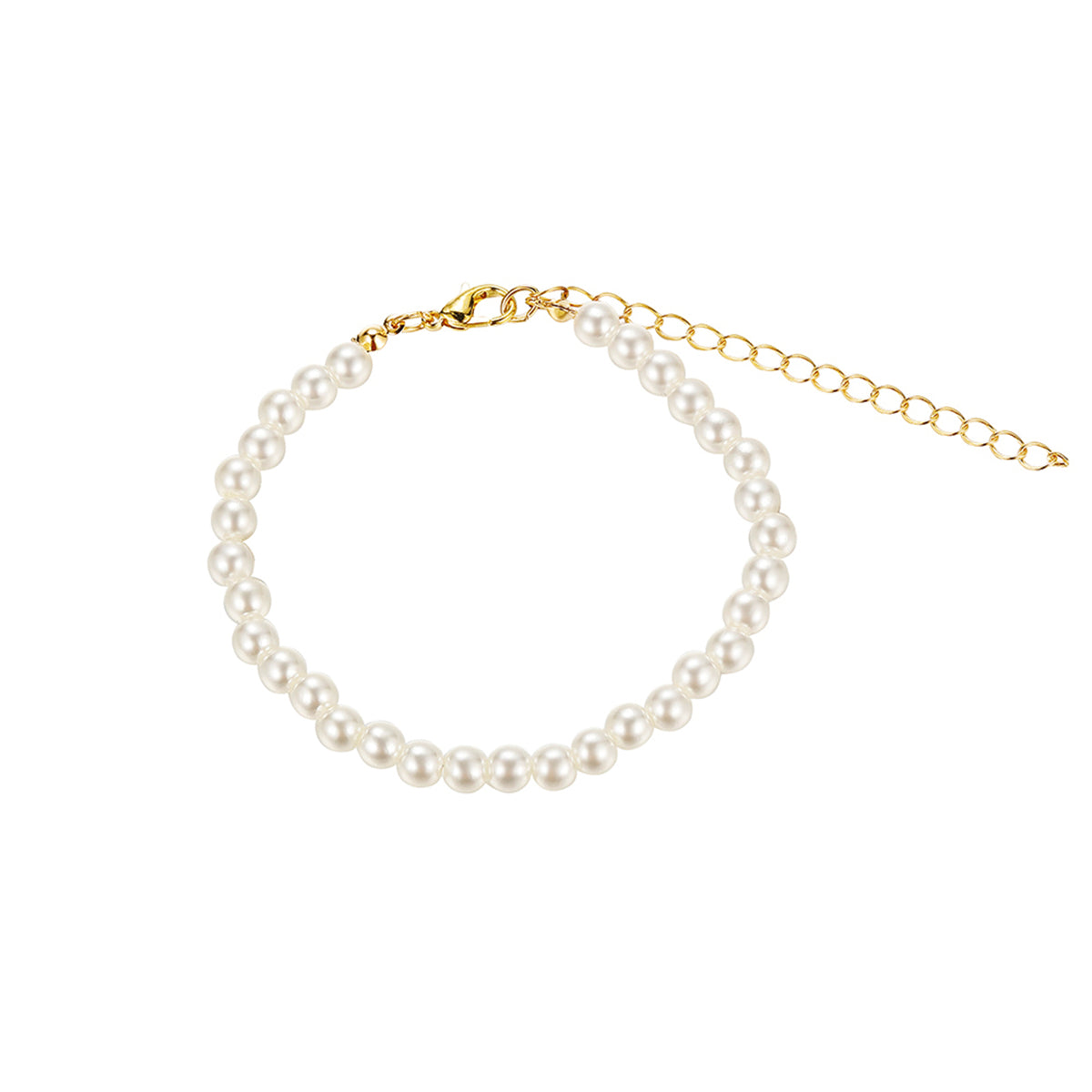 Pearl & 18K Gold-Plated Beaded Anklet