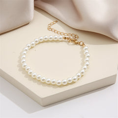 Pearl & 18K Gold-Plated Beaded Anklet