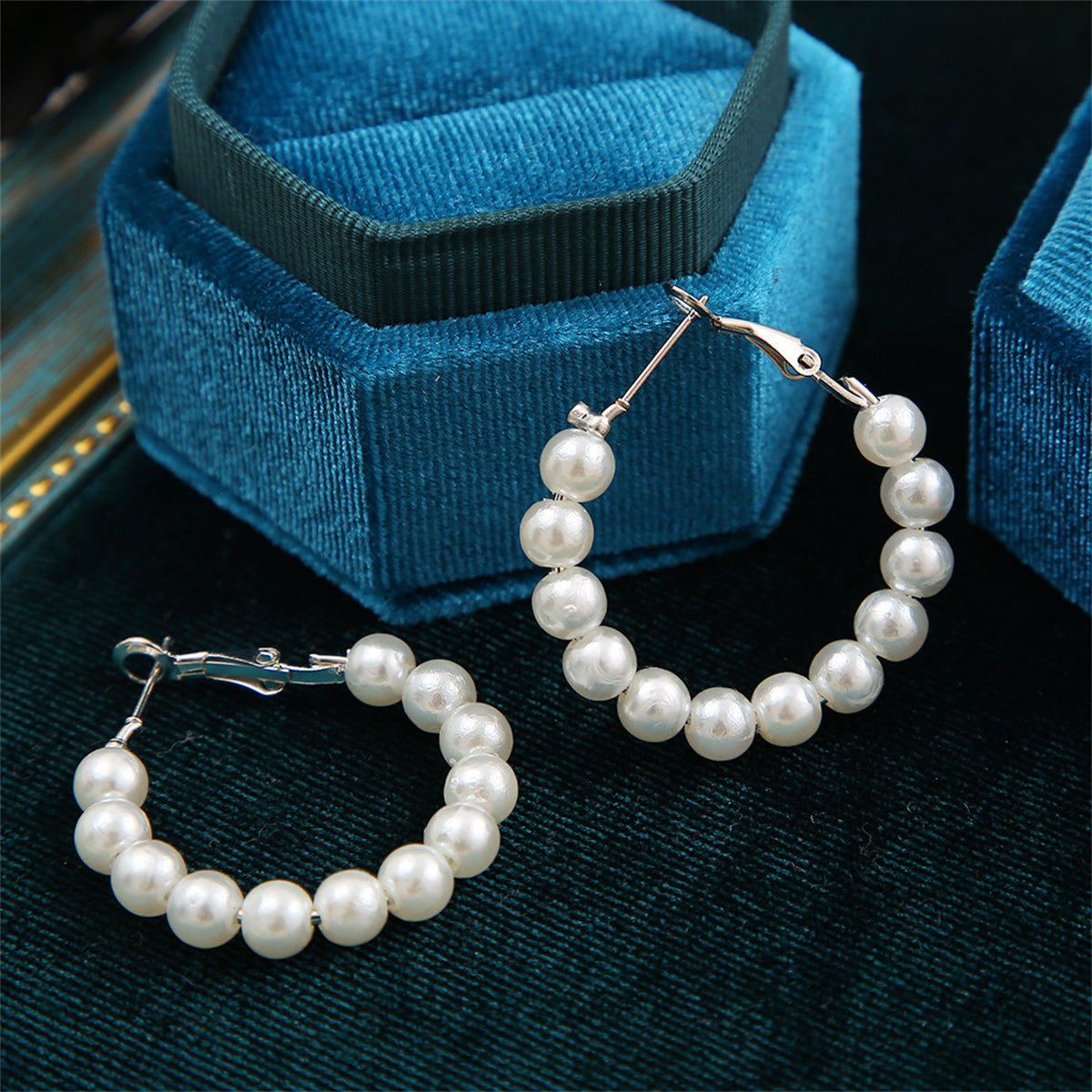 Pearl and Silver-Plated Beaded Hoop Earrings, everyday style, styled look