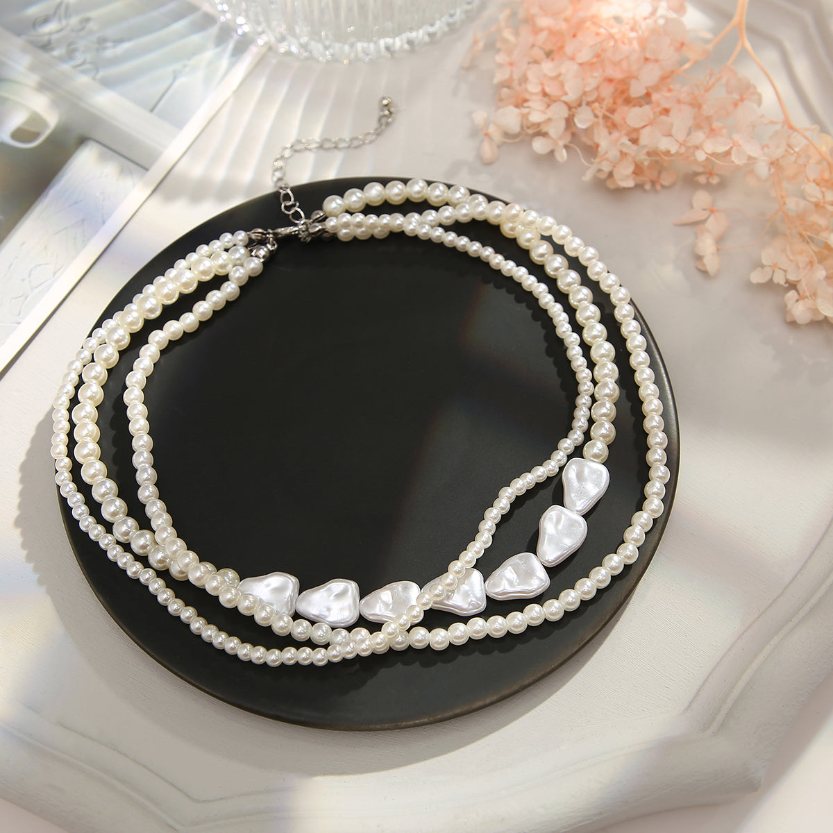 Pearl Layered Choker Necklace