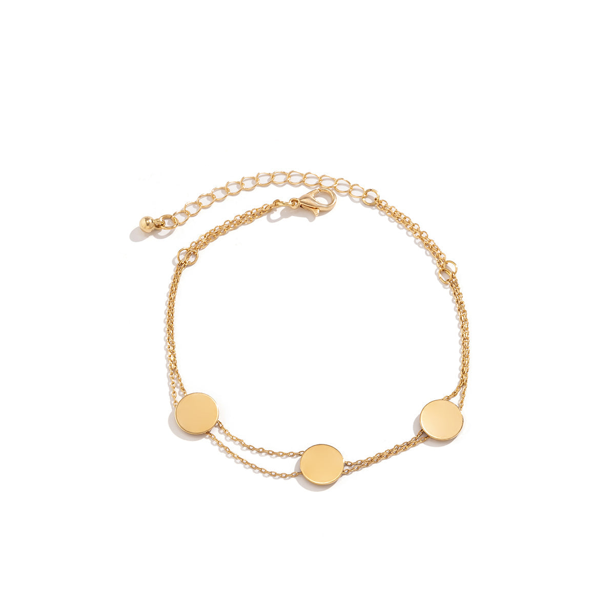 18K Gold-Plated Sequin Layered Anklet
