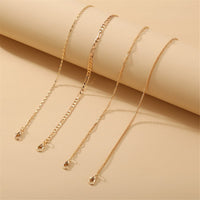 Goldtone Figaro Chain Anklet Set