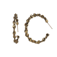 Elegant 18K gold-plated hoop earrings with a unique chain design, perfect for adding a touch of sophistication to any outfit.