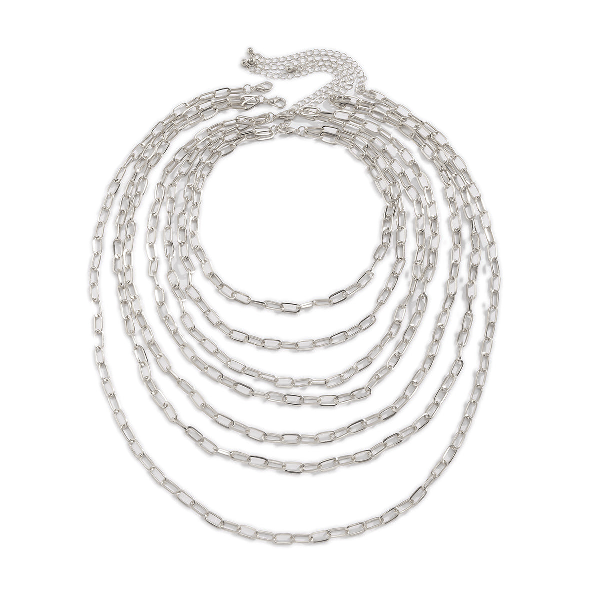 Silver-Plated Layered Cable Chain Necklace Set, jewelry gift sets for women, vintage-inspired design, styled look