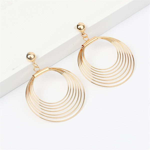 18k Gold-Plated Layer Wave Drop Earrings