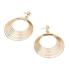 18K Gold-Plated Layer Wave Drop Earrings