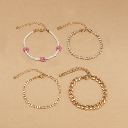 Howlite and Cubic Zirconia 18K Gold-Plated Mum Station Bracelet Set, jewelry gift sets for women, lifestyle look