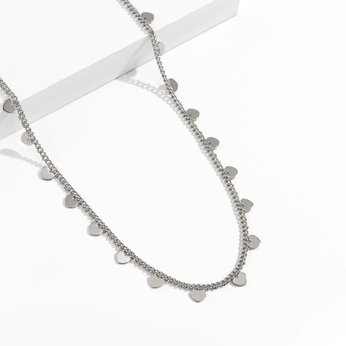 Silver-Plated Heart Station Waist Chain