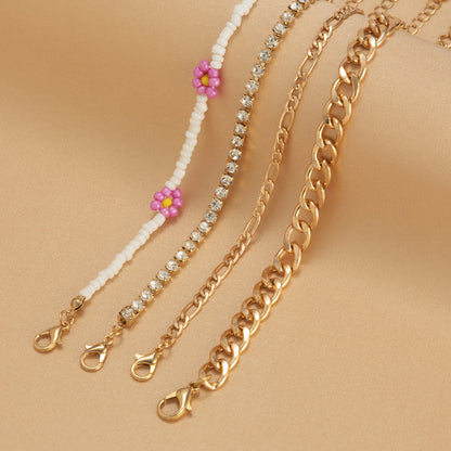 Howlite & Cubic Zirconia 18K Gold-Plated Mum Station Bracelet Set