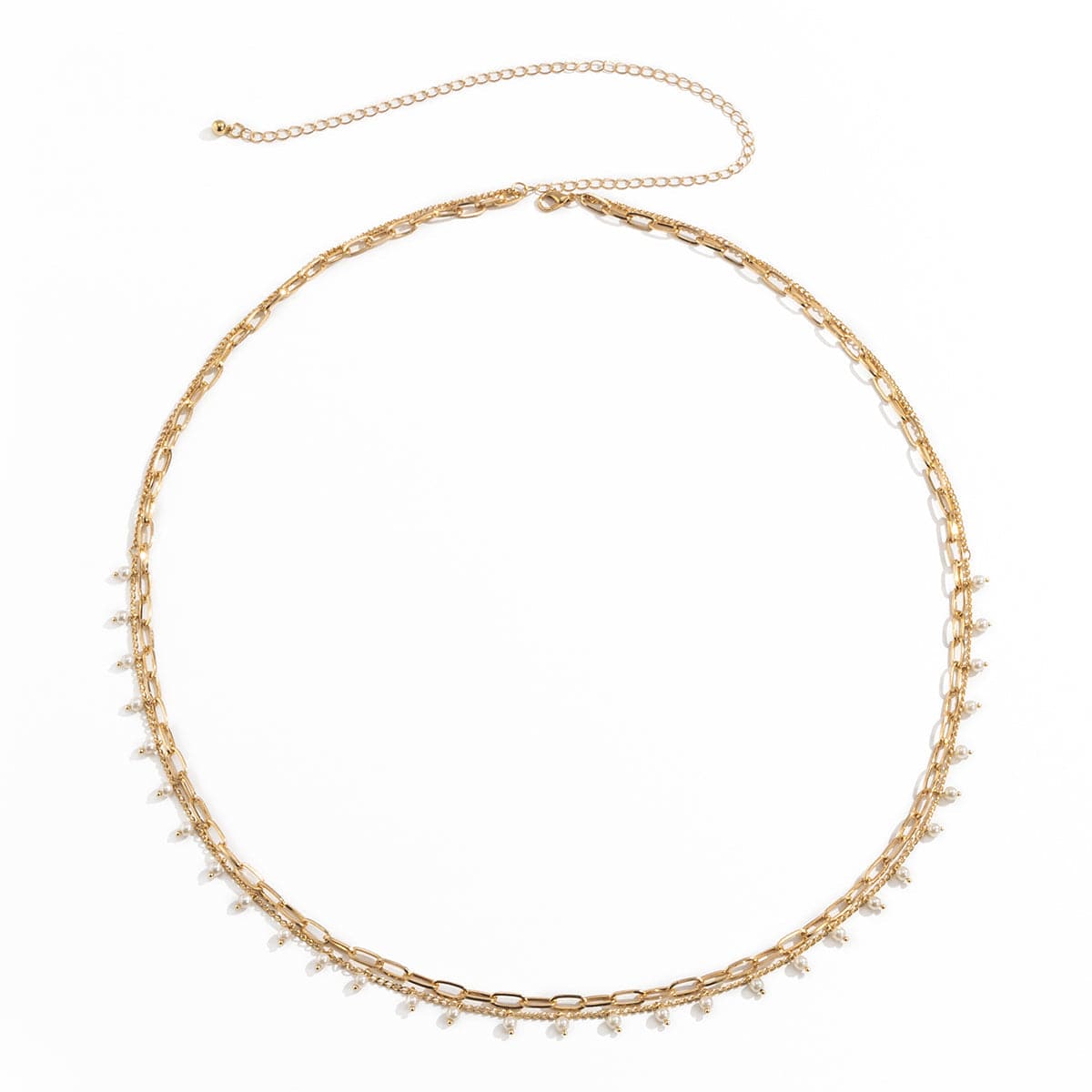 Pearl & 18K Gold-Plated Layered Waist Chain