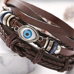 Dark Brown Evil Eye Polystyrene Layer Bracelet