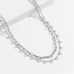 Pearl & Silver-Plated Layered Waist Chain