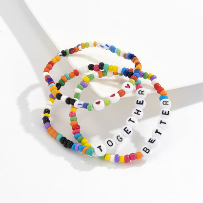 Howlite and Acrylic 'Better Together' Three-Piece Stretch Bracelet Set, jewelry gift sets for women, lifestyle look