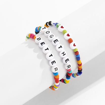 Howlite and Acrylic 'Better Together' Three-Piece Stretch Bracelet Set, jewelry gift sets for women, styled look