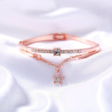 Cubic Zirconia & Rose Goldtone Star Charm Bracelet