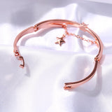 Cubic Zirconia & Rose Goldtone Star Charm Bracelet