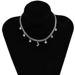 Silver-Plated Celestial Station Choker Necklace