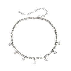 Silver-Plated Celestial Station Choker Necklace