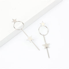Silver-Plated Star Magic Wand Drop Earrings