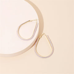 Pearl & 18K Gold-Plated Oval Hoop Earrings