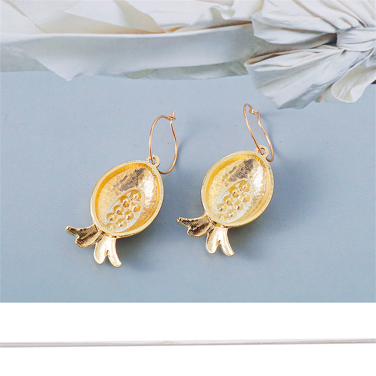 Red Resin & 18K Gold-Plated Pomegranate Drop Earrings