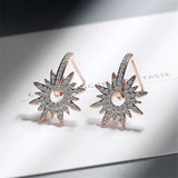 Cubic Zirconia & Rose Goldtone Sun Drop Earrings