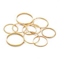 Goldtone Thin Ring Set