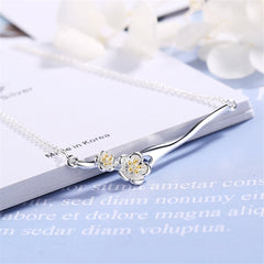 Crystal & 18k Gold-Plated Cherry Blossom Pendant Necklace - streetregion