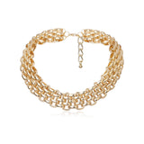 Goldtone Chunky Panther Chain Choker Necklace