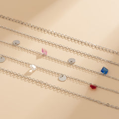 Colored Crystal & Silver-Plated Sequin Waist Chain