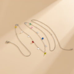 Colored Crystal & Silver-Plated Sequin Waist Chain