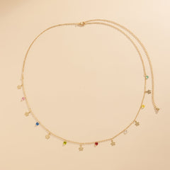 Colored Crystal & 18K Gold-Plated Flower Waist Chain