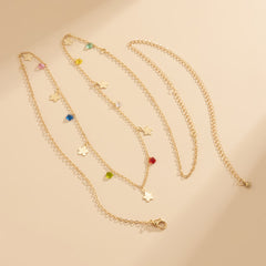 Colored Crystal & 18K Gold-Plated Flower Waist Chain