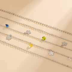 Cubic Zirconia & Silver-Plated Flower Waist Chain