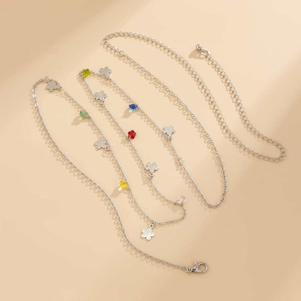 Cubic Zirconia & Silver-Plated Flower Waist Chain