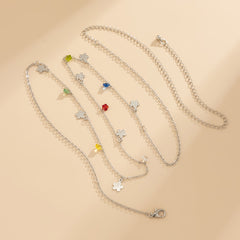 Cubic Zirconia & Silver-Plated Flower Waist Chain
