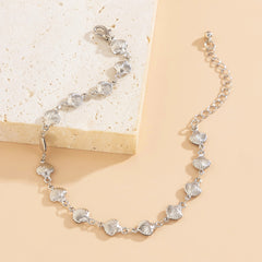 Silver-Plated Shell Station Anklet