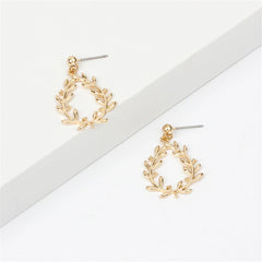 18K Gold-Plated Leaf Cluster Drop Earrings