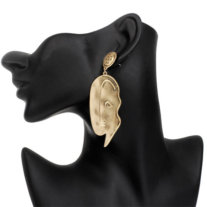 18K Gold-Plated Figural Drop Earring, gold drop earrings for women, vintage-inspired design, styled look