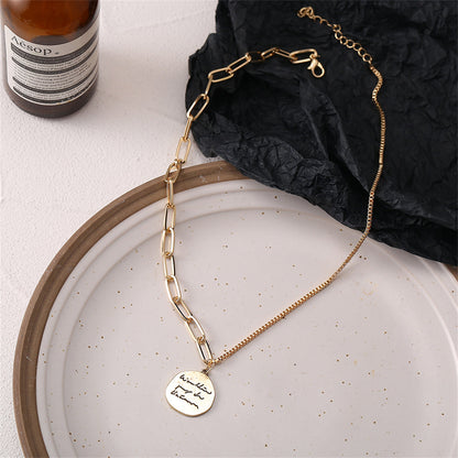 18K Gold-Plated Coin Pendant Necklace, gold pendant necklace for women, everyday style, styled look