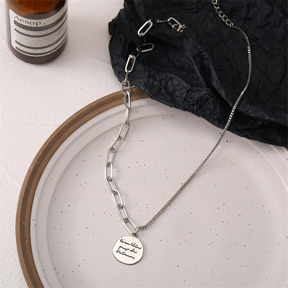 Silver-Plated Coin Pendant Necklace