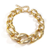 18K Gold-Plated Thick Knot Choker Necklace
