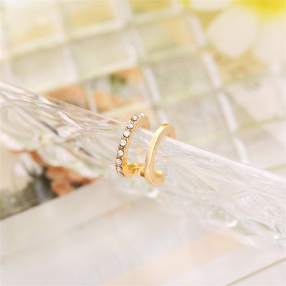 Cubic Zirconia and 18K Gold-Plated Clip-On Ear Cuff, gold stud earrings for women, elegant gift for her, lifestyle look