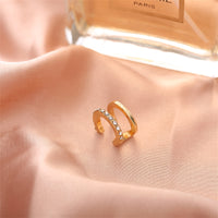 Cubic Zirconia & 18k Gold-Plated Clip-On Ear Cuff