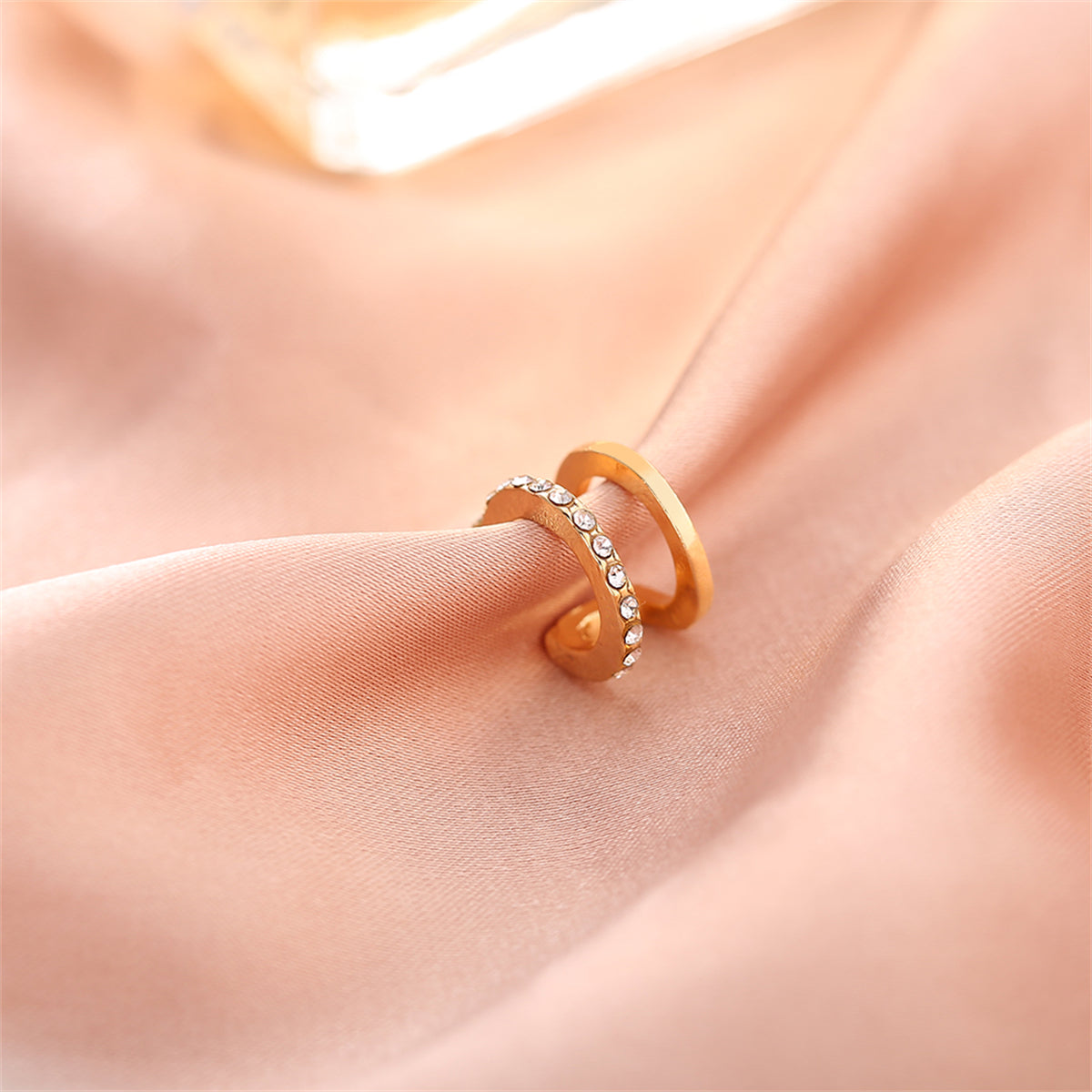 Cubic Zirconia & 18K Gold-Plated Clip-On Ear Cuff