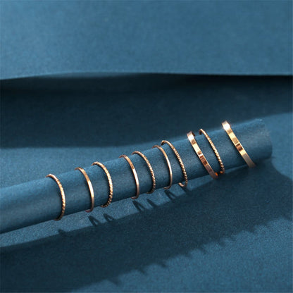 18K Gold-Plated Thin Ring Set