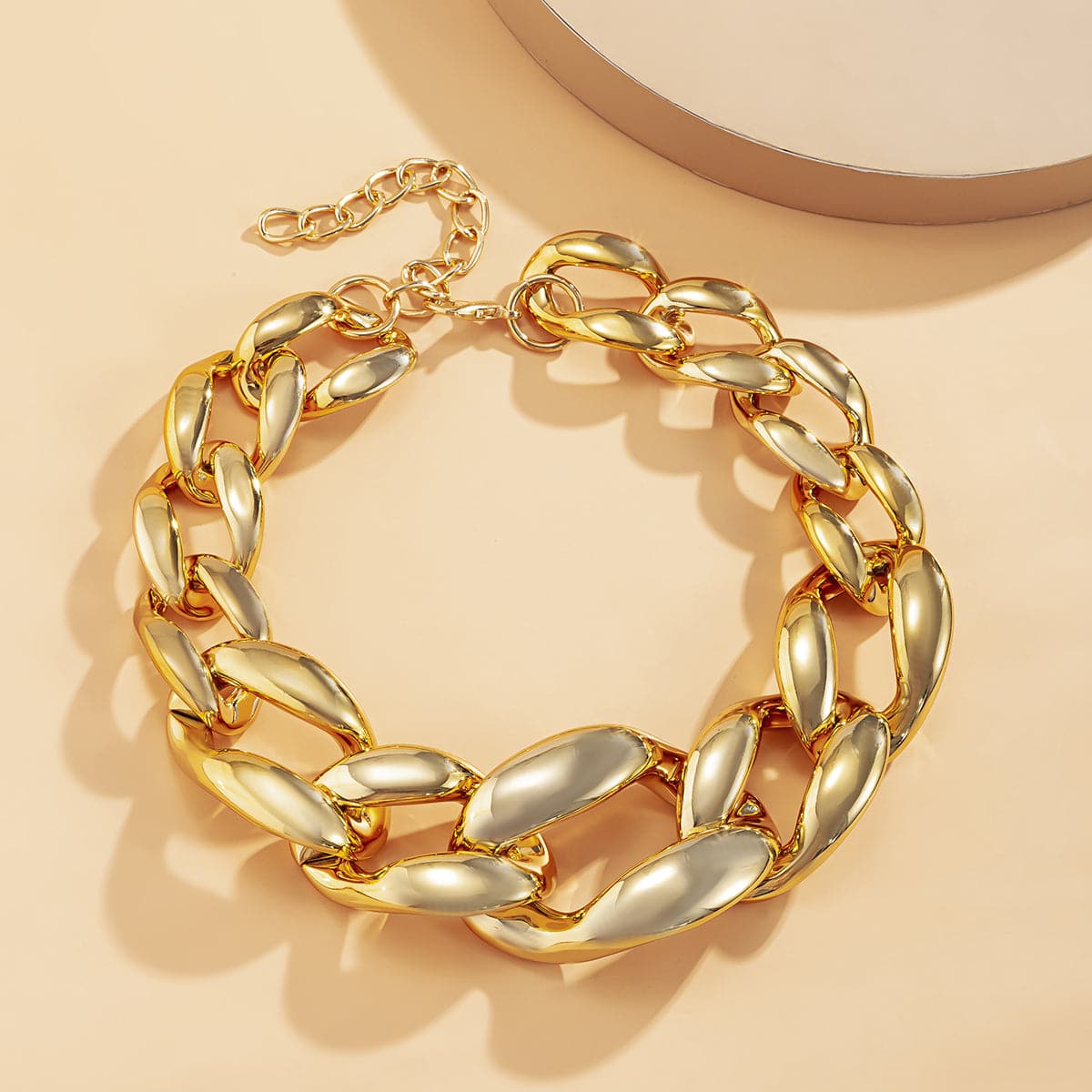 18K Gold-Plated Thick Knot Choker Necklace